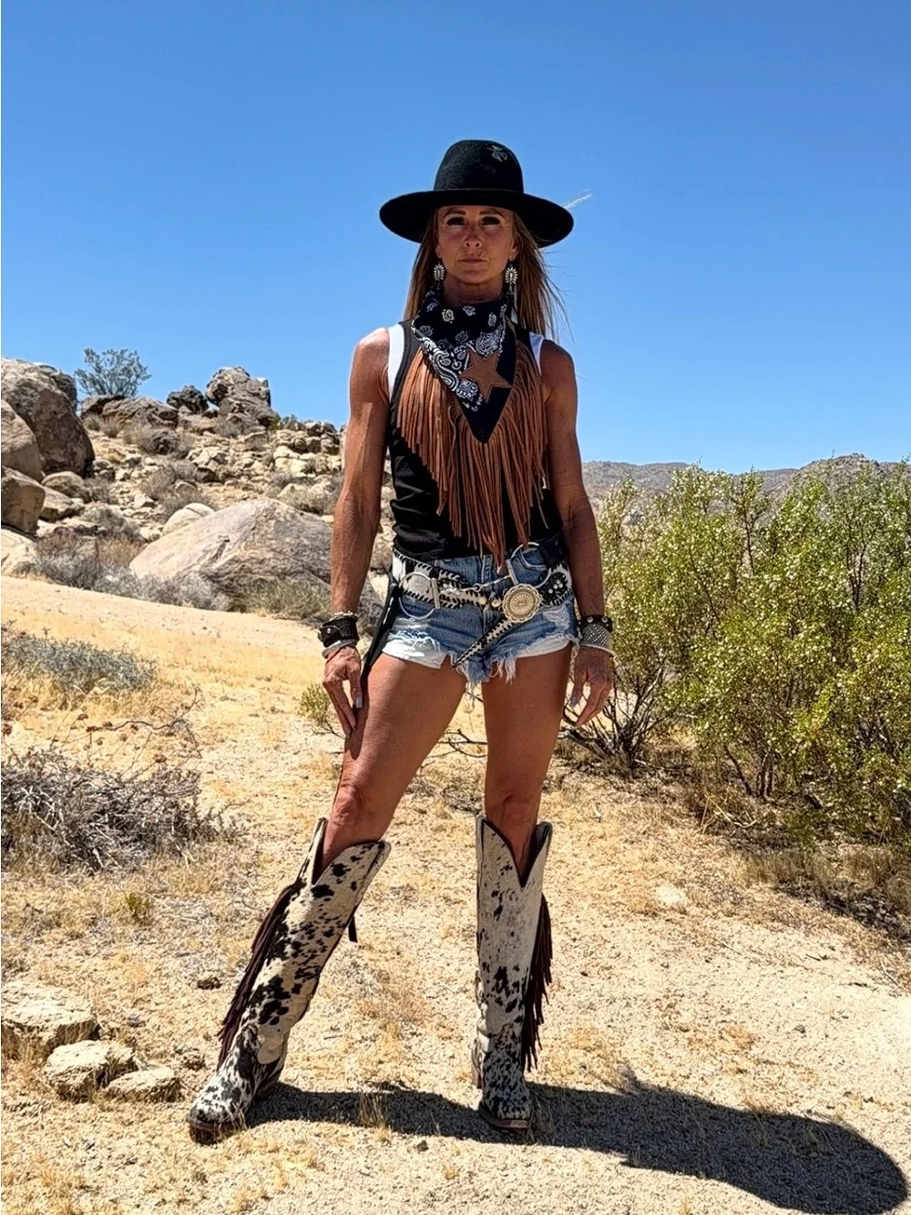 The Mojave Horse Bit BlackLeather Tassel Belt Handmade by Dirty Mojave Leather